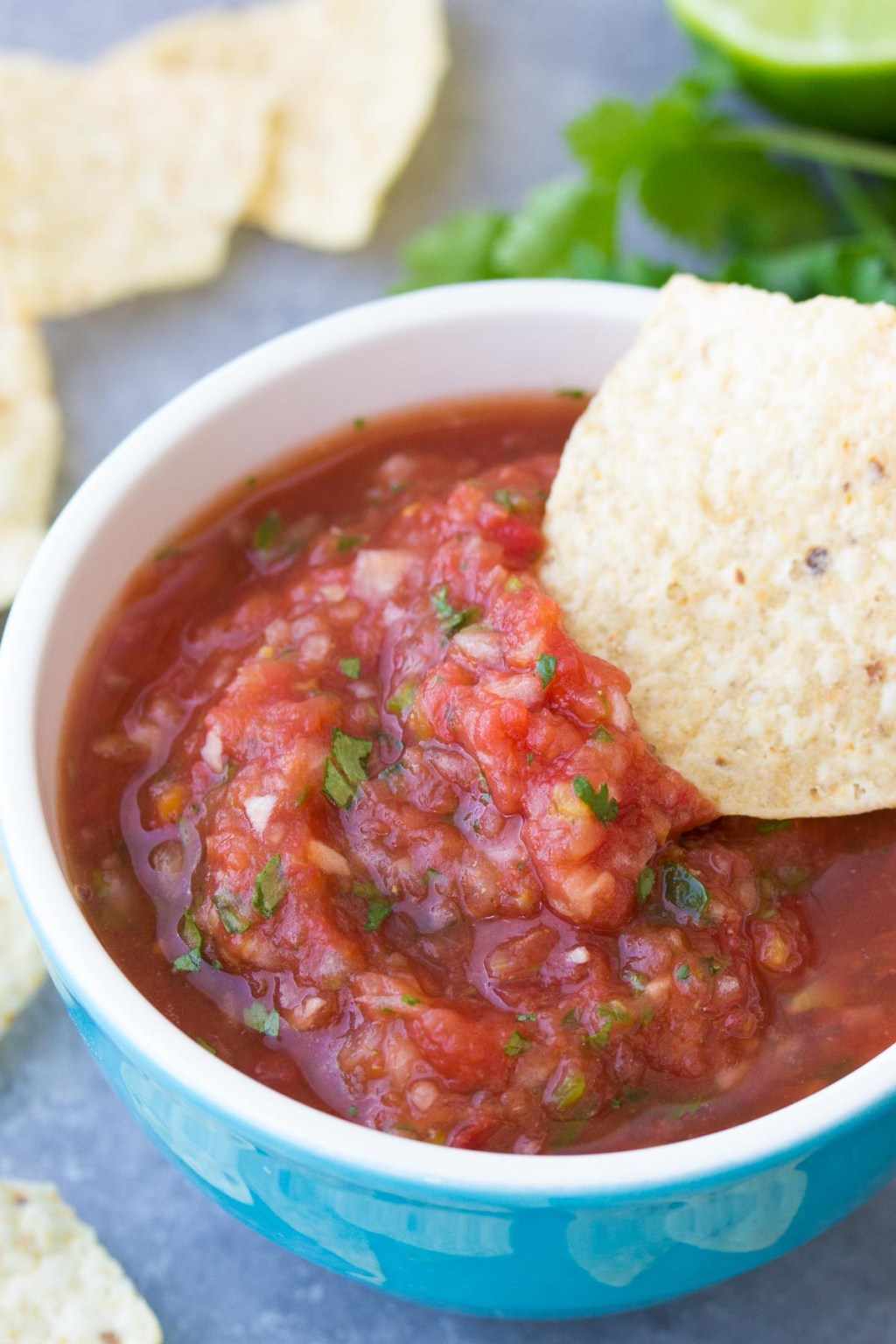 Mama Mild salsa served with tortilla chips