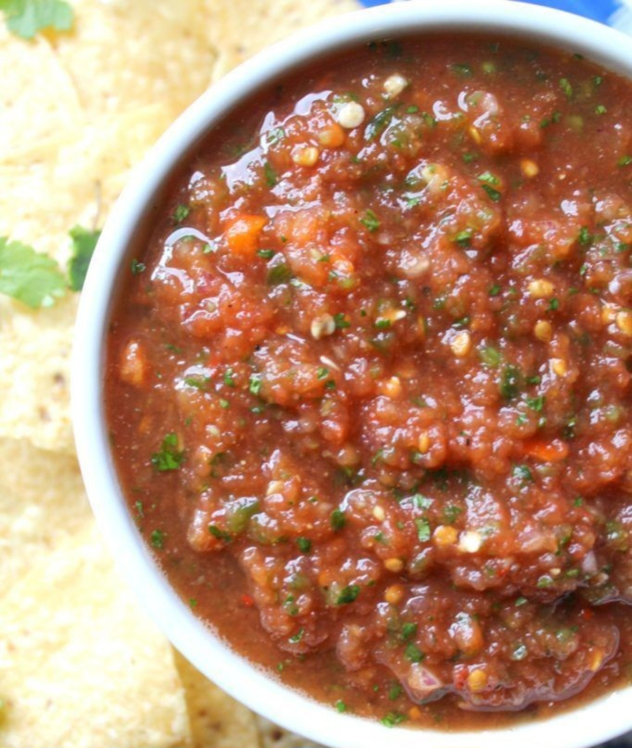 One Hot Mama salsa served with tortilla chips